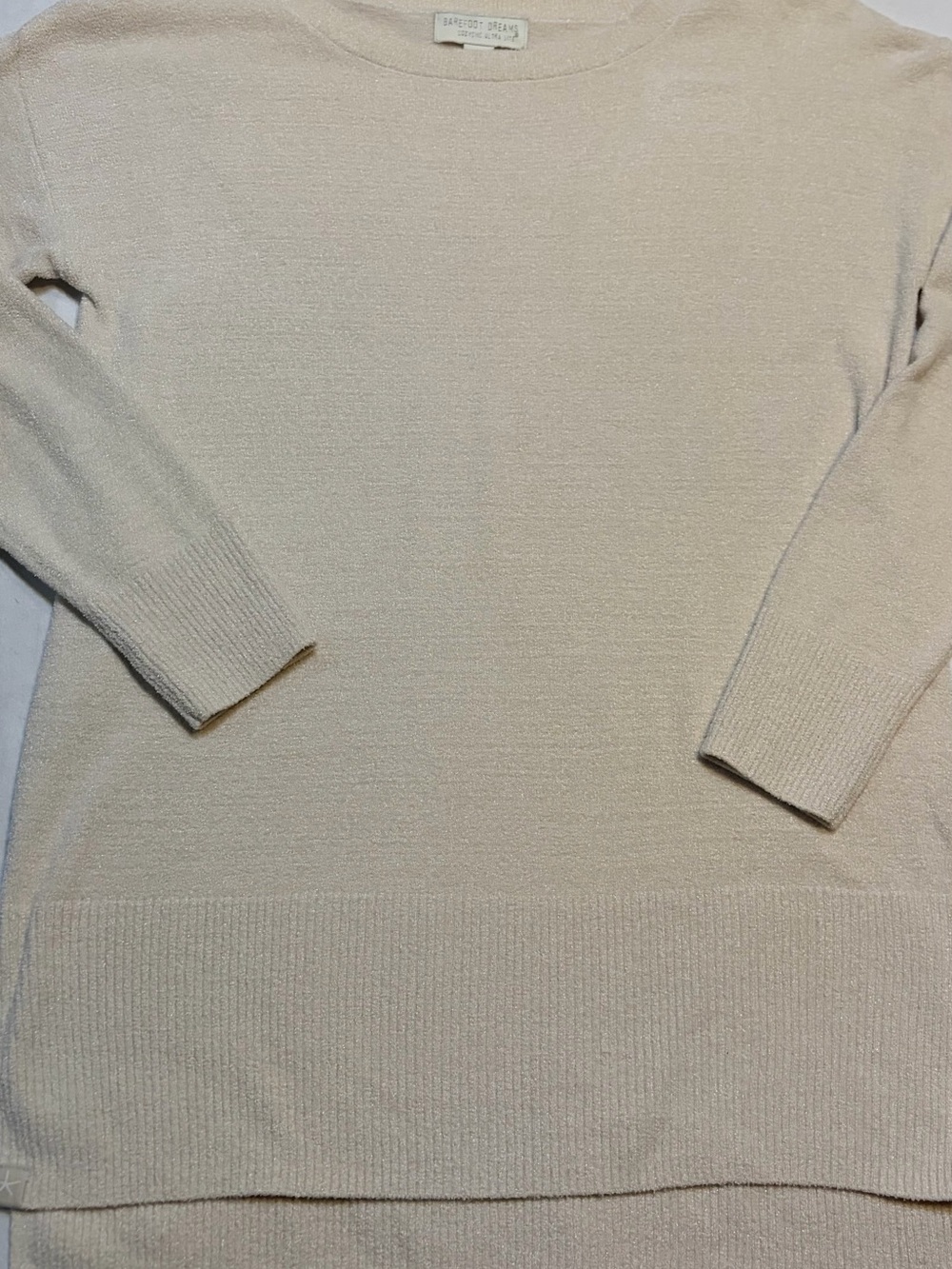 Barefoot Dreams CozyChic Ultra Lite Pullover Sweater Size Small Cream